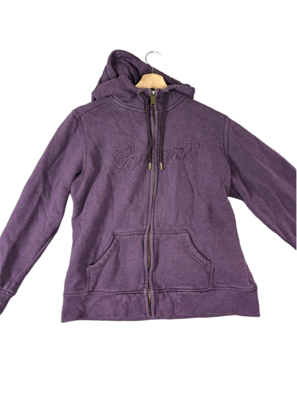 Carhartt Girls L 12/14 Purple Sherpa Lined Zip Hoodie Embroidered Logo